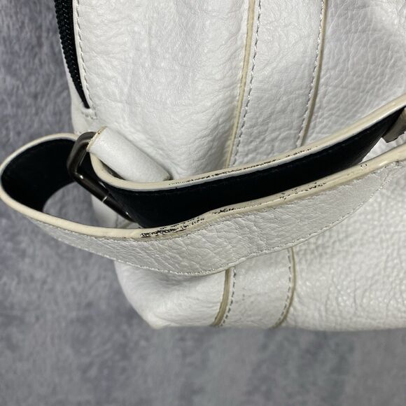 Perlina New York Backpack Purse White Beige Leather Adjustable Strap Gold Tone - Picture 13 of 15